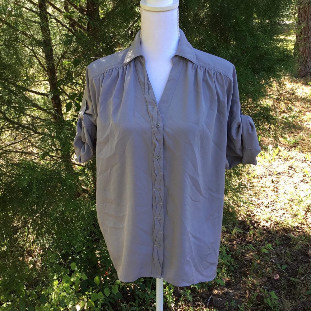 Express Botton Down gray shirt4️⃣ - Picture 2 of 8